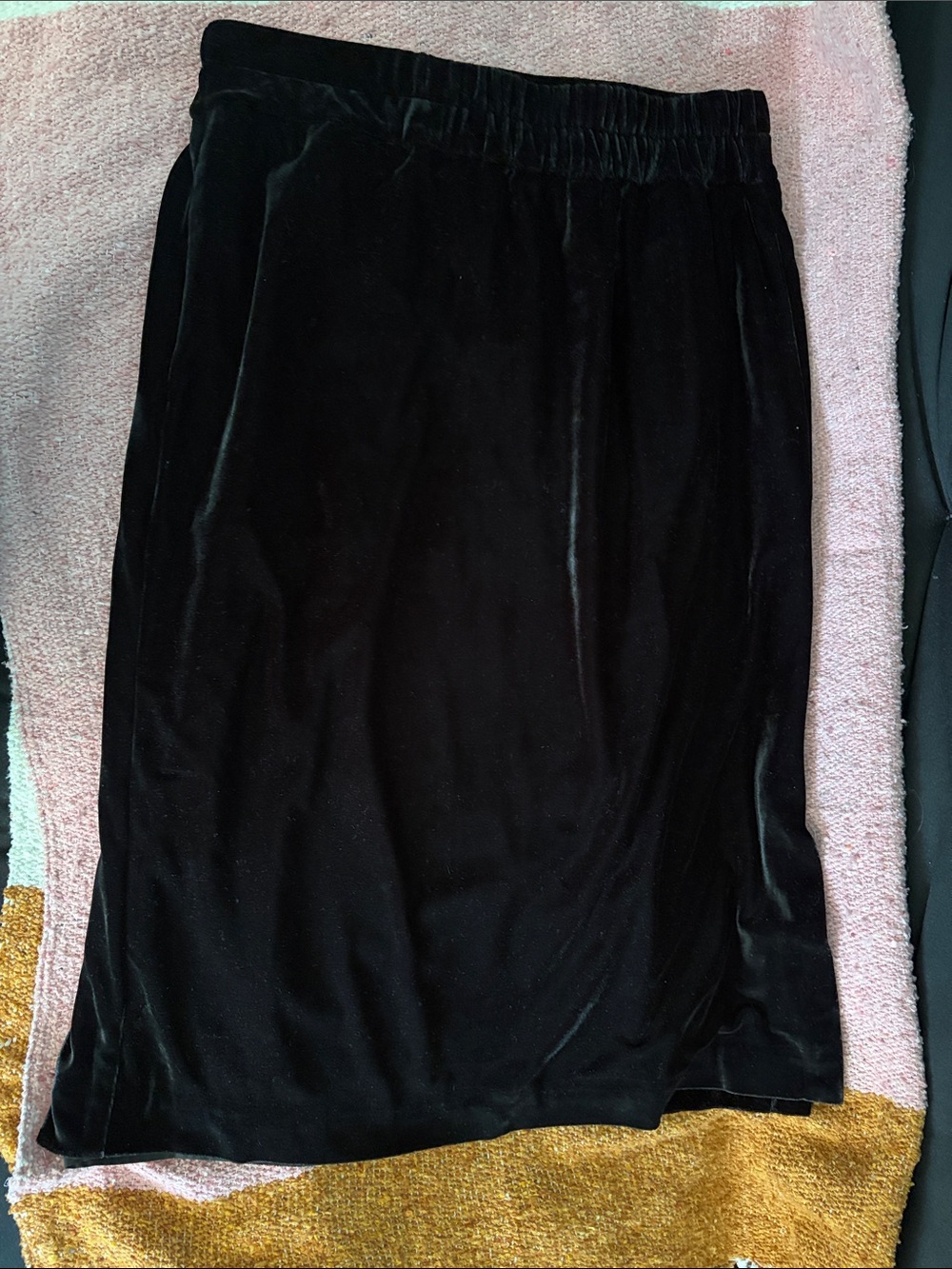 J. Crew Black Velour Skirt